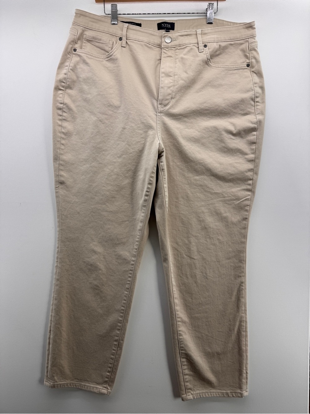NYDJ Margot Girlfriend Plus Size Jeans in Feather Tan 16W High Rise Relaxed Fit
